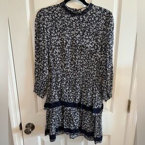 Chelsea & Violet navy & white floral dress- size medium